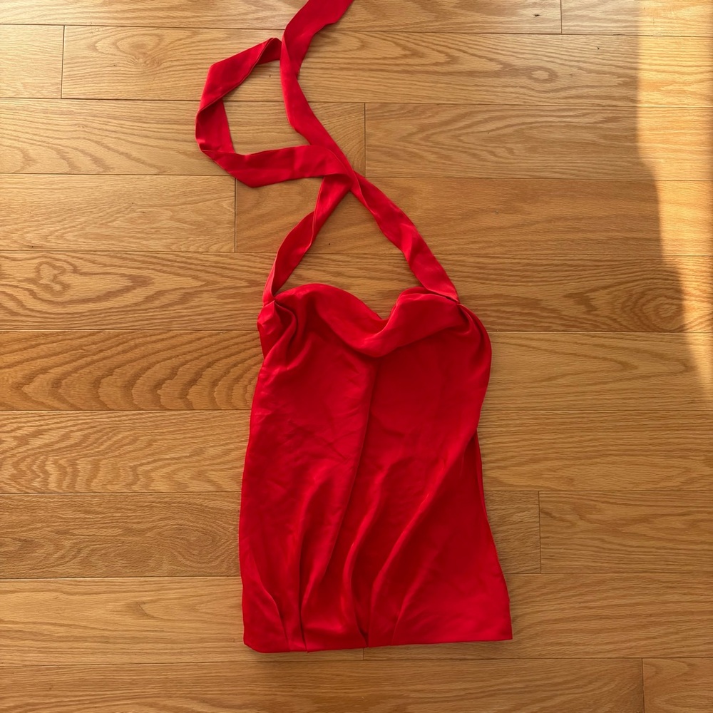 Dynamite red halter top, backless